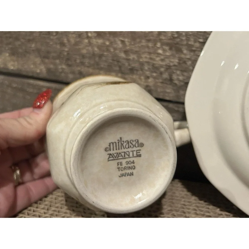 Mikasa Avante Torino‎ Teacup Cup and Saucer Set VTG